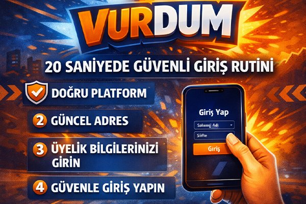 Vurdum güncel adresi için 20 saniyelik güvenli giriş rutini
